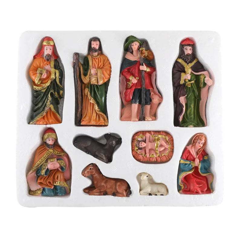 10-Piece Resin Nativity Scene Set